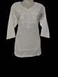 Women Embroidered Pure Cotton white short Kurta  