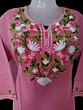 Women Embroidered Pure Cotton peach color short  Kurta  