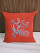 APPLIQUE CUSHION COVER ORANGE