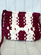 Handmade Macrame Cotton Sling Bag | Maroon & White