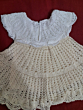  Handmade Crochet Baby Frock  White & Cream