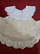  Handmade Crochet Baby Frock  White & Cream