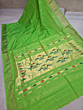 Parrot Green Khadi Cotton Paithani Saree with Blouse