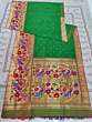 Bottle Green Colour Broket Paithani Saree