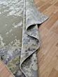 Hand Knotted Wool and Silk Rug | Modern Abstract Grey Olive Cream