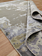 Hand Knotted Wool and Silk Rug | Modern Abstract Grey Olive Cream