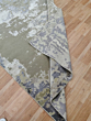 Hand Knotted Wool and Silk Rug | Modern Abstract Grey Olive Cream