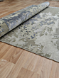 Hand Knotted Wool and Silk Rug | Modern Abstract Grey Olive Cream