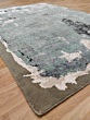 Hand Knotted Wool Area Rug | Abstract Sage Green Art Decoration