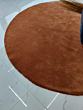 Handmade Round Tufted Rug | Brown Plush Minimal Carpet