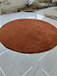 Handmade Round Tufted Rug | Brown Plush Minimal Carpet