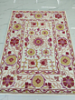 Hand Tufted Floral Area Rug | Pink Yellow Traditional Wool Carpet | Living Room, Bedroom Decoration