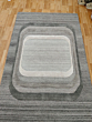 Handmade Grey Wool Tufted Rug | Geometric Minimalist Carpet