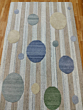 Modern Tufted Area Rug | Geometric Circle Pattern Rug | Handmade Wool Rug | Neutral Beige Blue Green Carpet