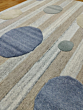 Modern Tufted Area Rug | Geometric Circle Pattern Rug | Handmade Wool Rug | Neutral Beige Blue Green Carpet