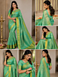 Elegant Green Salem Handloom Silk Saree with Rich Zari Border | wedding sillk sarees