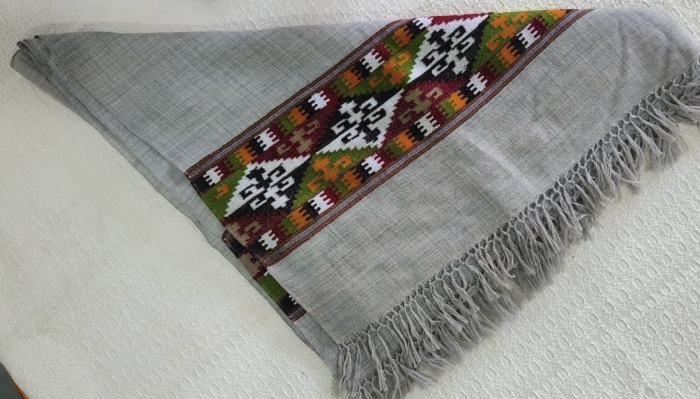 Kullu shawl in steel  grey color 