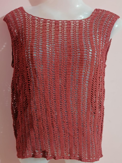 Handwoven Crochet Top | Maroon