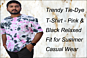 Stylish Tie-Dye T-Shirt in Light Pink- 100% Cotton Bio Wash 