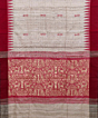 Beige Red Sambalpuri Handwoven Tribal Design Tussar Silk Saree SFTSAR1215