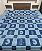 Blue Sambalpuri Handwoven Cotton Double Bed Sheet SMCBED128