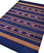 Blue Sambalpuri Handwoven Cotton Single Bed Sheet SMCBED1304