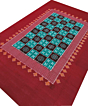 Green Sambalpuri Handwoven Cotton Single Bed Sheet SMCBED1308