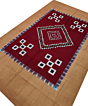 Maroon Sambalpuri Handwoven Cotton Single Bed Sheet SMCBED1310