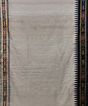 Beige Black Sambalpuri Handwoven Ikat Border Tussar Silk Saree SFTSAR1395