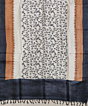 Beige Black Handwoven Tussar Silk Dupatta SFTDUP1397