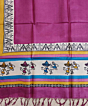 Pink White Handwoven Tussar Silk Dupatta SFTDUP1398