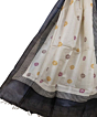Beige Black Handwoven Tussar Silk Dupatta SFTDUP1401