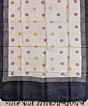 Beige Black Handwoven Tussar Silk Dupatta SFTDUP1401