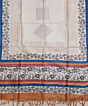 Beige Blue Handwoven Tussar Silk Dupatta SFTDUP1403