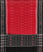Red Black Sambalpuri Handwoven Single Ikat Cotton Dupatta SFCDUP1458