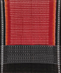Red Black Sambalpuri Handwoven Single Ikat Cotton Dupatta SFCDUP1461
