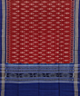Maroon Blue Sambalpuri Handwoven Single Ikat Cotton Dupatta SFCDUP1469
