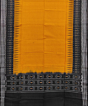 Yellow Black Sambalpuri Handwoven Single Ikat Cotton Dupatta SFCDUP1470          