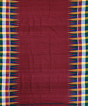 Maroon Sambalpuri Handwoven Ikat Cotton Dhoti Gamuchha SFCJOD1473