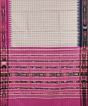 Beige Pink Sambalpuri Handwoven Ikat Border Tussar Silk Saree SFTSAR1509