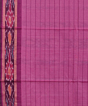 Beige Pink Sambalpuri Handwoven Ikat Border Tussar Silk Saree SFTSAR1509
