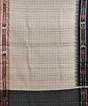 Beige Black Sambalpuri Handwoven Ikat Border Tussar Silk Saree SFTSAR1511