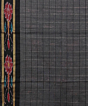 Beige Black Sambalpuri Handwoven Ikat Border Tussar Silk Saree SFTSAR1511