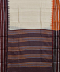 Beige Black Sambalpuri Handwoven Wide Border Vidarbha Tussar Silk Saree SFTSAR1520