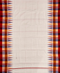 White Sambalpuri Handwoven Ikat Cotton Dhoti Gamuchha SFSJOD1592