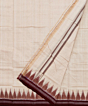 Beige Maroon Sambalpuri Handwoven Ikat Cotton Joda SFSJOD1604