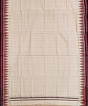 Beige Maroon Sambalpuri Handwoven Ikat Cotton Joda SFSJOD1604
