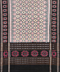 Gray Black Sambalpuri Handwoven Single Ikat Cotton Dupatta SFCDUP1678