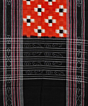 Orange Black Sambalpuri Handwoven Double Ikat Cotton Stole SFCSTL1689