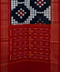 Offwhite Red Sambalpuri Handwoven Double Ikat Cotton Stole SFCSTL1690